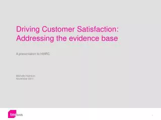 Driving Customer Satisfaction: Addressing the evidence base