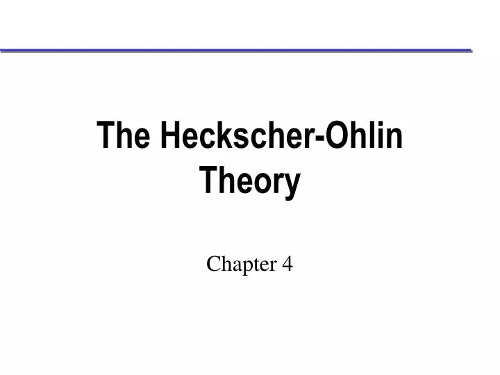 the heckscher ohlin theory