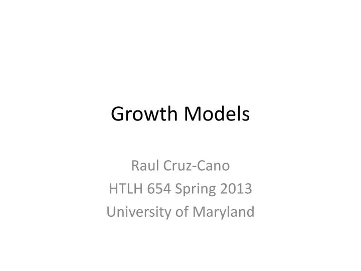 growth models