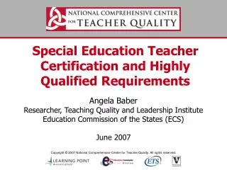 Special Education Teacher Certification and Highly Qualified Requirements