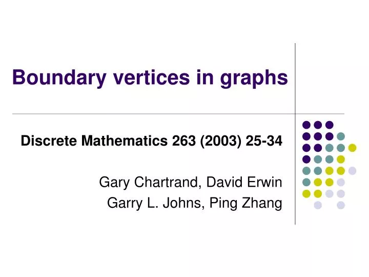 boundary vertices in graphs