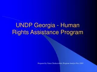 UNDP Georgia - Human Rights Assistance Program