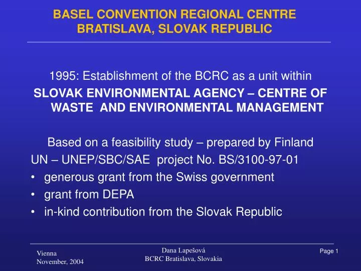 basel convention regional centre bratislava slovak republic