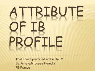 Attribute of IB Profile