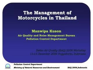 The Management of Motorcycles in Thailand