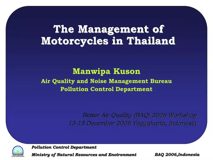 the management of motorcycles in thailand