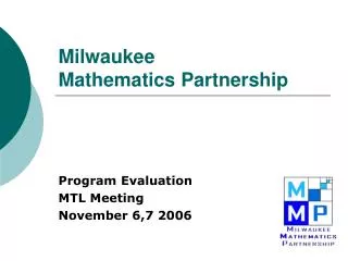 Milwaukee Mathematics Partnership