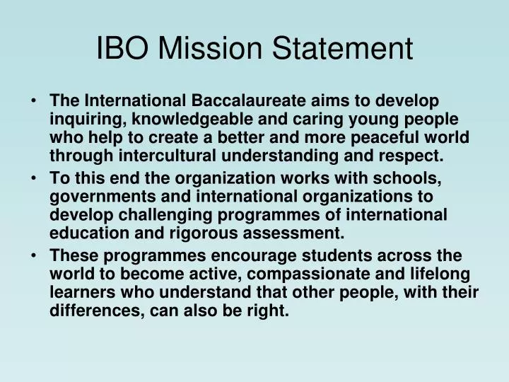 ibo mission statement