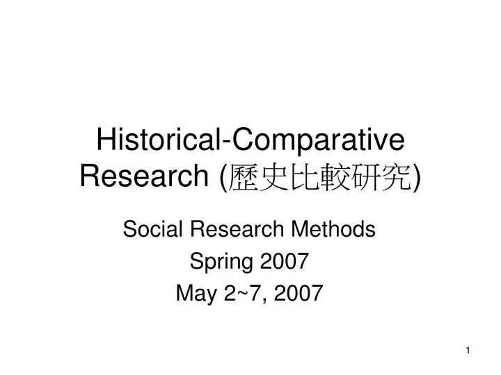 a historical comparative research