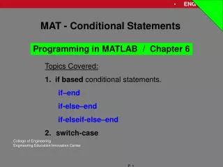 MAT - Conditional Statements