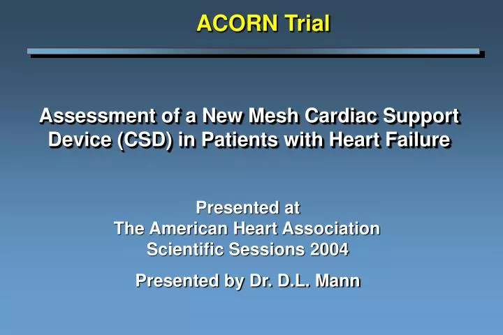 assessment of a new mesh cardiac support device csd in patients with heart failure