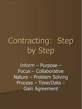 Contracting: Step by Step