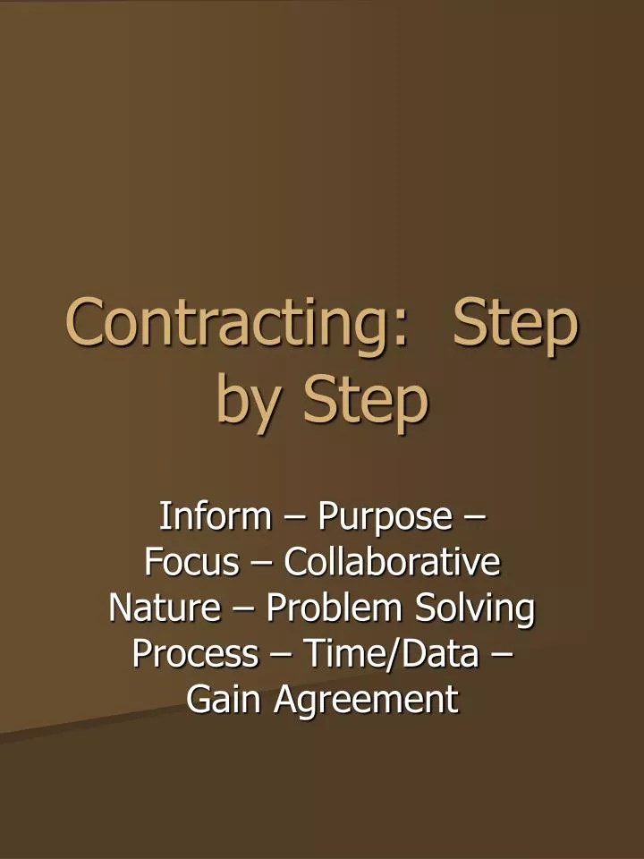 PPT - Contracting: Step By Step PowerPoint Presentation, Free Download ...