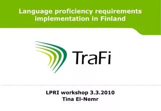 Language proficiency requirements implementation in Finland