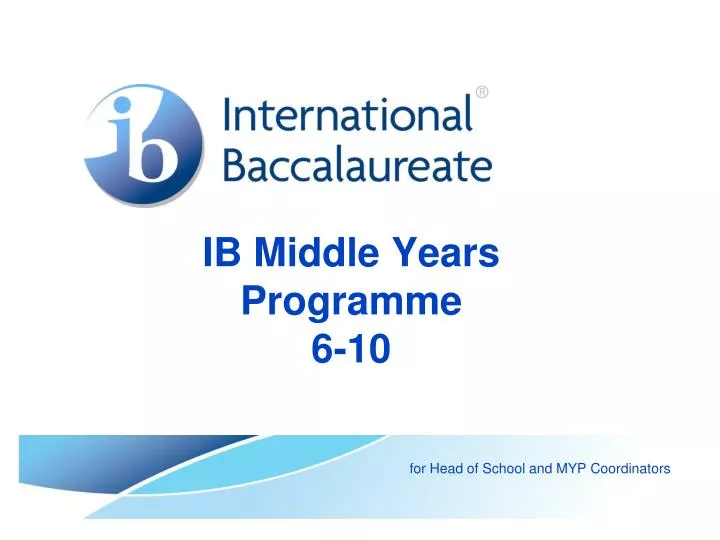 ib middle years programme 6 10