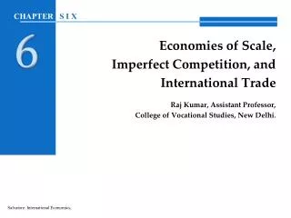 Economies of Scale, Imperfect Competition, and International Trade