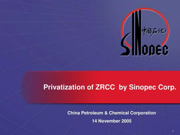privatization of zrcc by sinopec corp