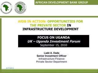 AFRICAN DEVELOPMENT BANK GROUP