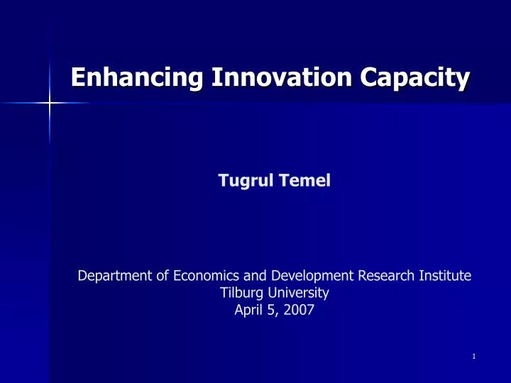 enhancing innovation capacity