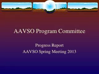 AAVSO Program Committee