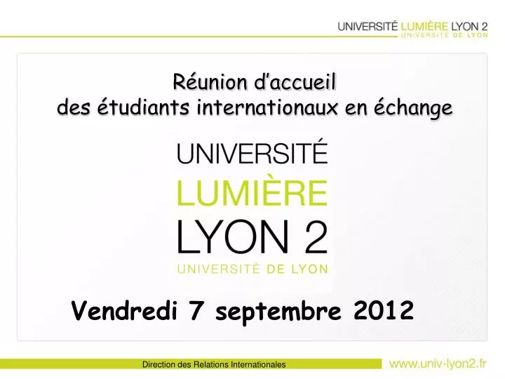 r union d accueil des tudiants internationaux en change