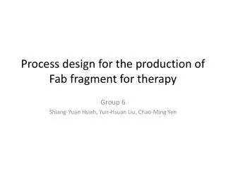 Process design for the production of Fab fragment for therapy