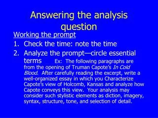Answering the analysis question