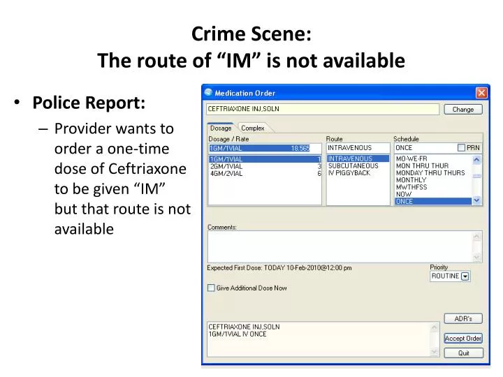 crime scene the route of im is not available