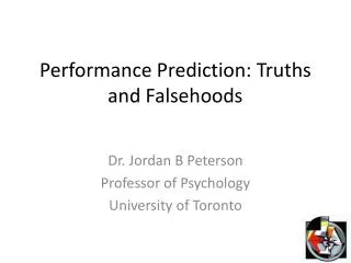 Performance Prediction: Truths and Falsehoods