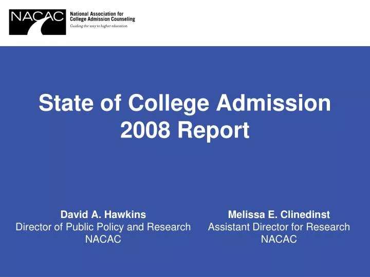 state of college admission 2008 report