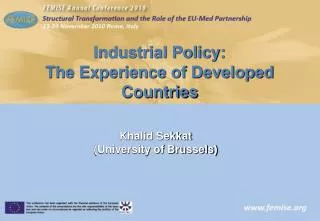Industrial Policy: The Experience of Developed Countries