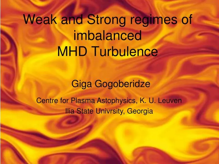 weak and strong regimes of imbalanced mhd turbulence