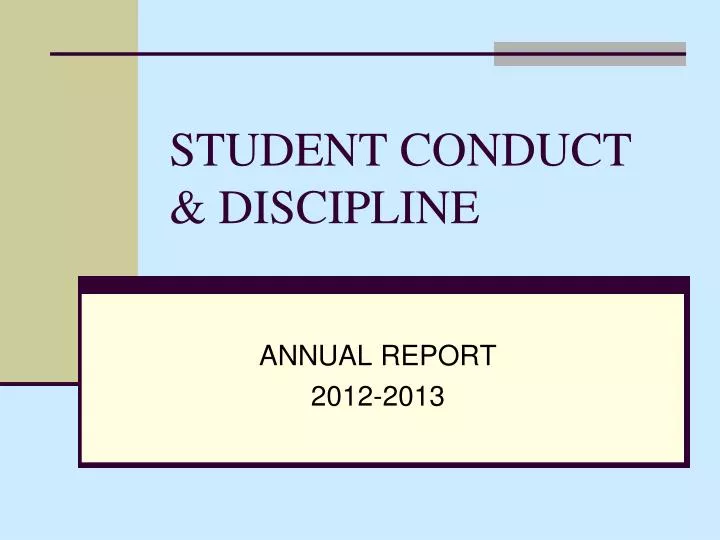 student conduct discipline