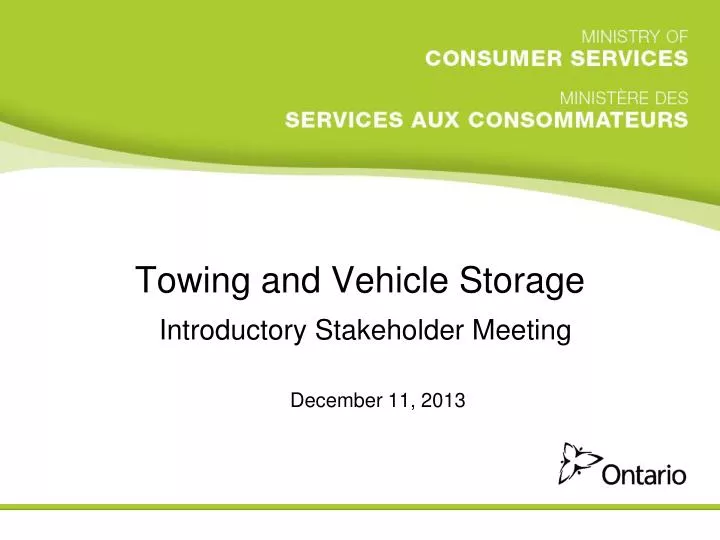 towing and vehicle storage introductory stakeholder meeting