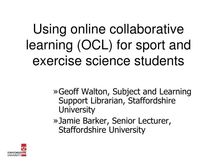 using online collaborative learning ocl for sport and exercise science students