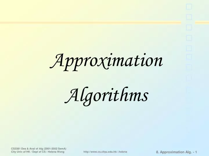 approximation algorithms