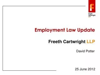 Employment Law Update Freeth Cartwright LLP
