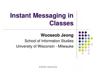 Instant Messaging in Classes