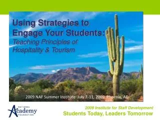 Using Strategies to Engage Your Students: Teaching Principles of Hospitality &amp; Tourism