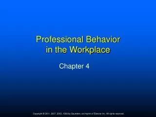 Professional Behavior in the Workplace