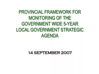 KPA 1: Municipal Transformation and Organisational Development