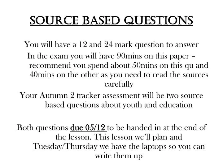 source based questions