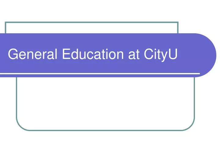 general education at cityu