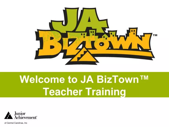 welcome to ja biztown teacher training