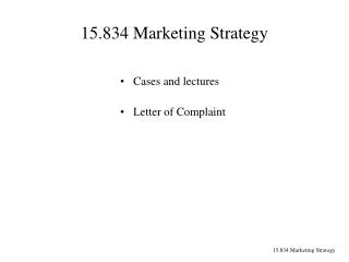 15.834 Marketing Strategy