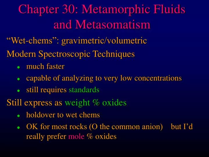 chapter 30 metamorphic fluids and metasomatism
