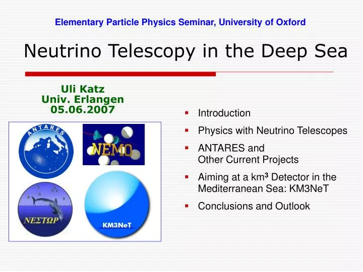 neutrino telescopy in the deep sea