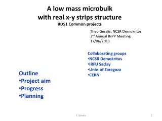 A low mass microbulk with real x-y strips structure RD51 Common projects