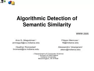 Algorithmic Detection of Semantic Similarity
