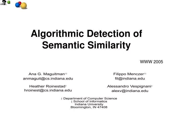 algorithmic detection of semantic similarity